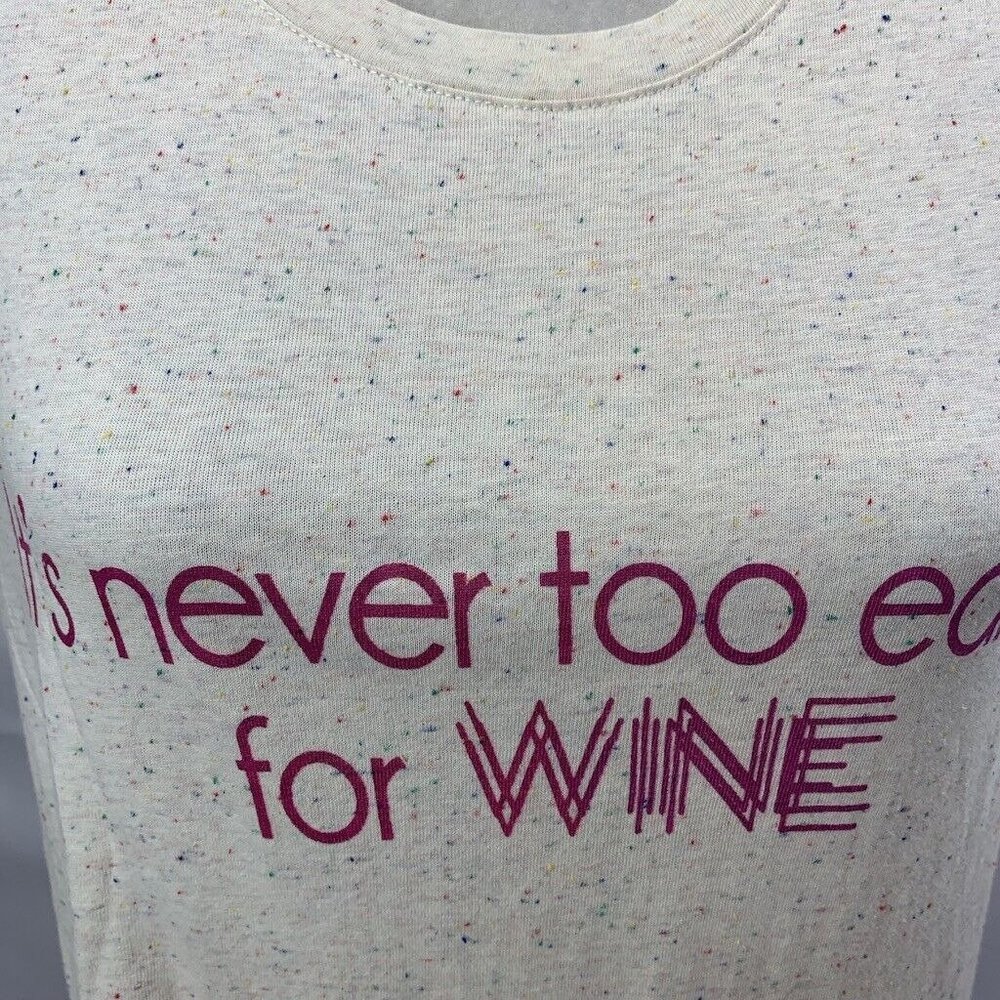 Speckled It’s Never Too Early For‎ Wine Pajama T-shirt NWT Pajama Drama Large - Picture 2 of 8